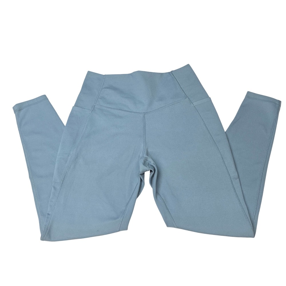 Danskin Womens High Waisted Pocket Leggings Blue‎ Size M Yoga Gym Side Pocket